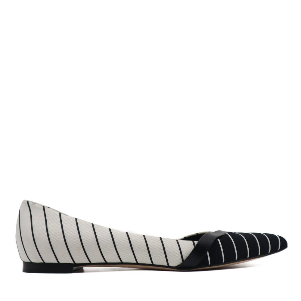 Sergio Rossi D'Orsay Asymmetrical Striped Flats Size 39